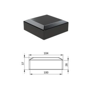 Vnější krytka 100 x 100 mm, plastová PE, černá