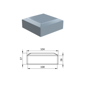 Vnější krytka 100 x 100 mm, plastová PE, šedá