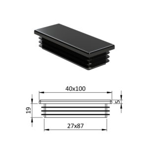 Krytka plastová 40 x 100 mm