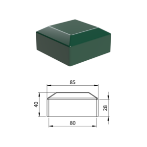 Vnější krytka 80 x 80 mm, plastová PE, zelená