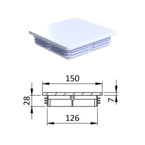 Krytka plastová 150 x 150 mm, bílá