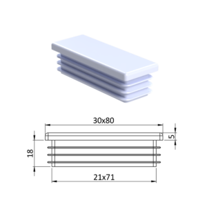 Krytka plastová 30 x 80 mm