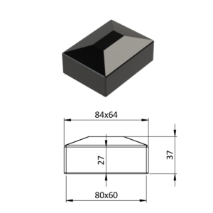 Vnější krytka 60 x 80 mm, plastová PE, černá