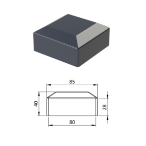 Vnější krytka 80 x 80 mm, plastová PE