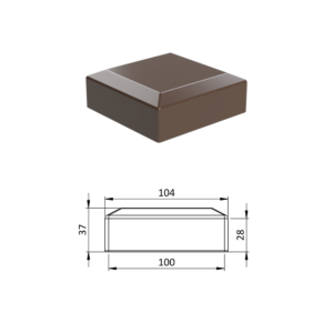 Vnější krytka 100 x 100 mm, plastová PE, hnědá