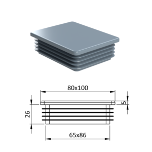 Krytka plastová 80 x 100 mm