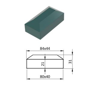 Vnější krytka 40 x 80 mm, plastová PE, zelená