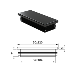 Krytka plastová 50 x 120 mm