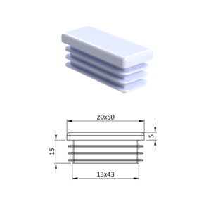 Krytka plastová 20 x 50 mm