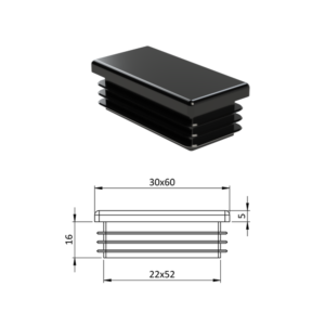 Krytka plastová 30 x 60 mm