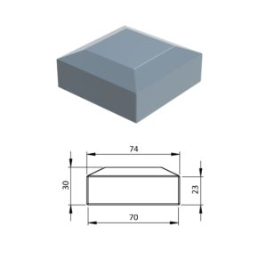 Vnější krytka 70 x 70 mm, plastová PE