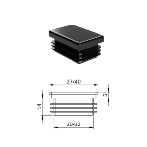 Krytka plastová 27 x 40 mm