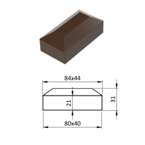 Vnější krytka 40 x 80 mm, plastová PE, hnědá