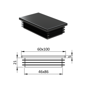 Krytka plastová 60 x 100 mm