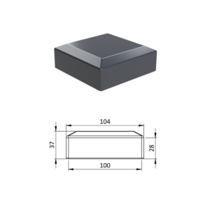 Vnější krytka 100 x 100 mm, plastová PE, antracit