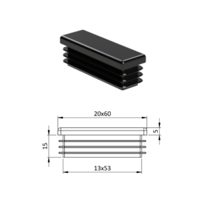 Krytka plastová 20 x 60 mm