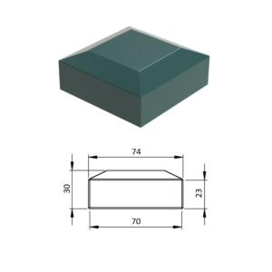 Vnější krytka 70 x 70 mm, plastová PE