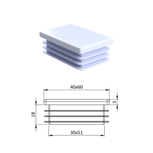 Krytka plastová 40 x 60 mm