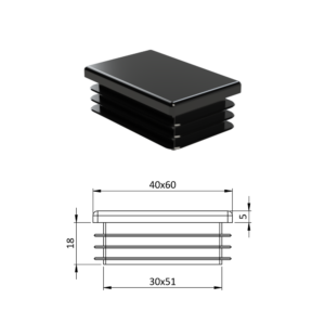 Krytka plastová 40 x 60 mm