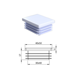 Krytka plastová 40 x 50 mm