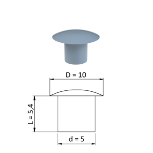 Vnitřní krytka kulatá ø 10 mm, otvor ø 5 mm, šedá, plast