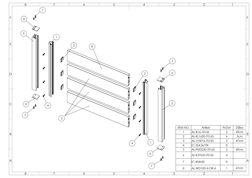 Vzorek AL výplně plotu - Obrázek 2