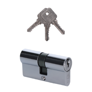 Cylindrická vložka EURO 30/30 mm, niklová, 3 klíče, šroub M5x65 mm