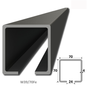 C profil 70 x 70 x 4 x 6000 mm, černý Fe