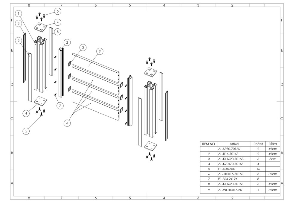 Vzorek AL výplně plotu - Obrázek 2