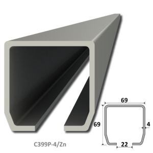 C profil 69 x 69 x 4 x 3000 mm, pozinkovaný