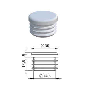 Vnitřní krytka kulatá ø 30 mm, plastová, bílá