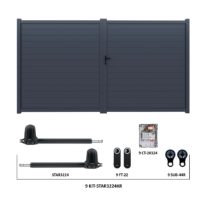 Křídlová brána, hliníková, 4000 x 1788 mm s pohonem STAR3224KR