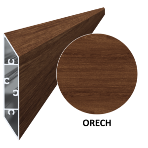 Profil 108x16mm, práškový lak, struktura OŘECH, L-6000mm