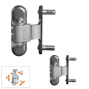 LOCINOX® závěs 180° nastavitelný 3D (x-15mm, y-10mm, z-15mm), nerezová ocel
