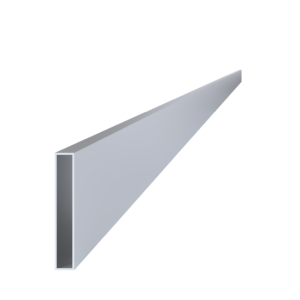 Poškozený jokel 120x20x2 mm, L-6000 mm, hliník bez povrchové úpravy