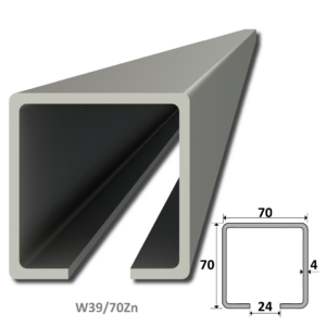 C profil 70 x 70 x 4 x 7000 mm, pozinkovaný