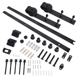 Systém pro posuvné dveře, pozinkovaný, L=2000 mm, RAL 9005 matná černá barva