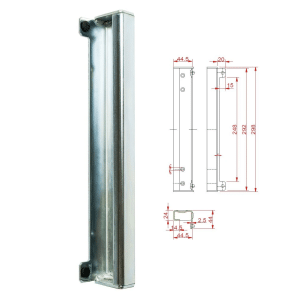 Doraz pro branku 292x45x44mm, pravý/levý, Zn povrch