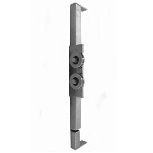 Vodicí segment pro posuvné obloukové brány, pozinkovaný, kolečka C403/60, rozestup pro profil šířky 30mm