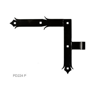 Kování ozdobné, 250x290mm, 35x4mm, ø 14mm pravé, černé