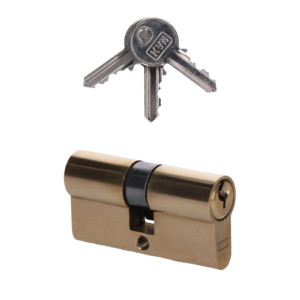 Cylindrická vložka EURO 30/30 mm, mosazná, 3 klíče, šroub M5x65 mm