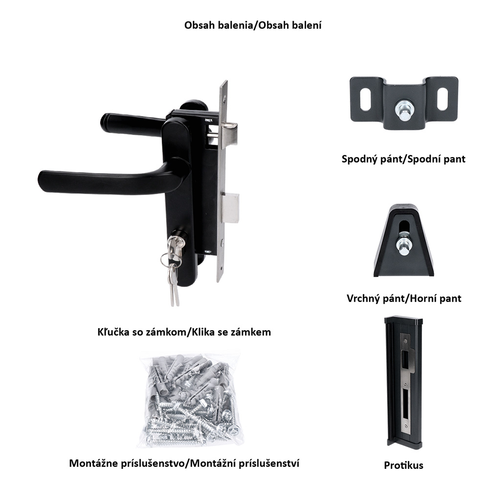 Personální branka, hliníková, šířkově nastavitelná, 1000 x 1803 mm - Obrázek 3