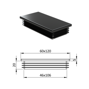 Krytka plastová 60 x 120 mm