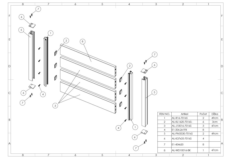Vzorek AL výplně plotu - Obrázek 2