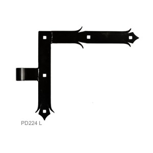 Kování ozdobné, 250x290mm, 35x4mm, ø 14mm levé, černé