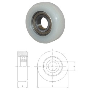 Polyamidové kolečko D-70, d-20, B-22mm s ložiskem