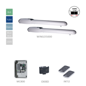 WINGO5000 kit pohonů pro křídlovou bránu do 3,5 m / křídlo s MC800 a 2x INTI2