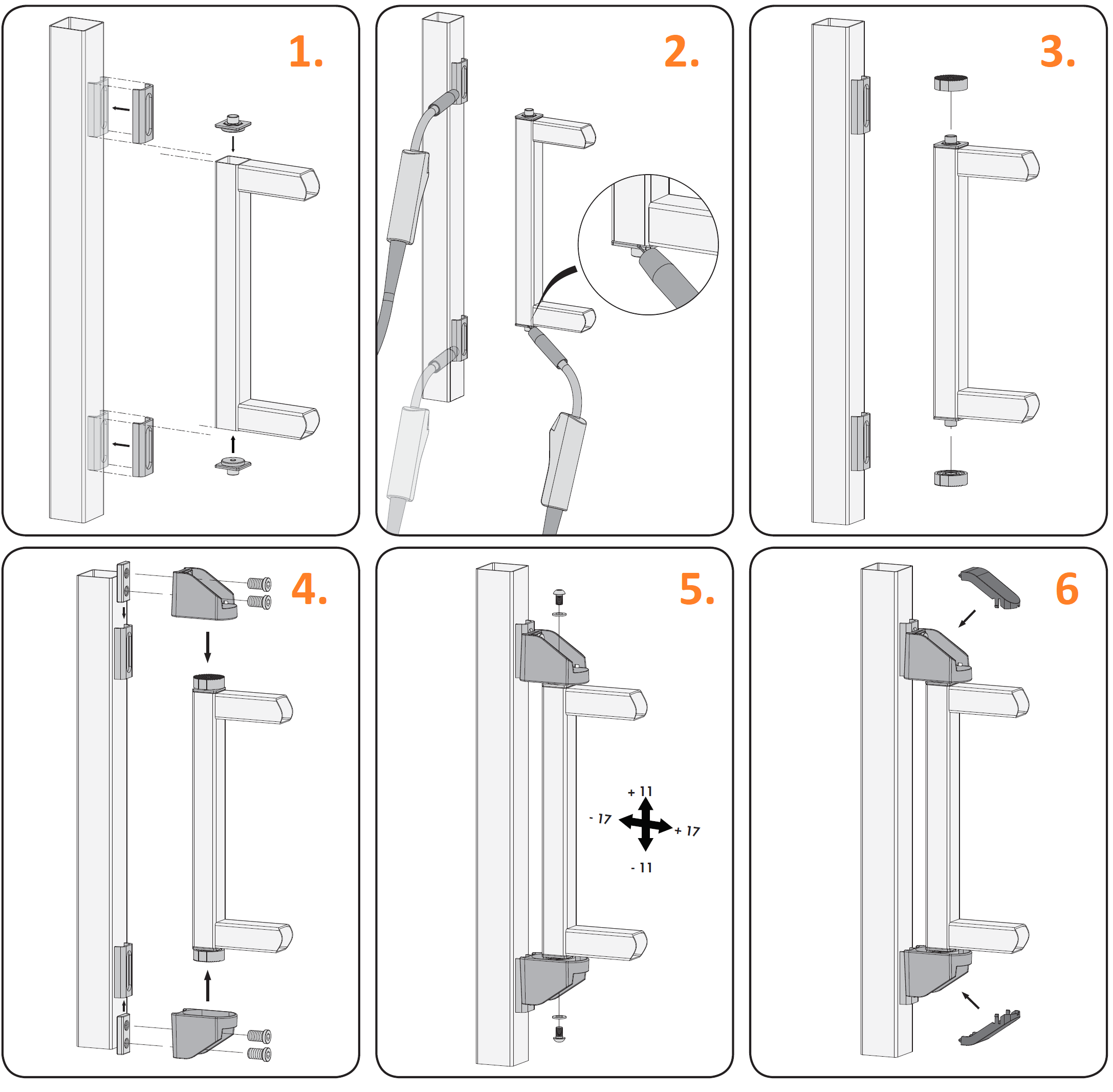 LOCINOX® BEARING HINGE bezúdržbový ložiskový osový pant, otevíratelný 90°, nastavitelný 2D, kryt z nerezové oceli - Obrázek 2