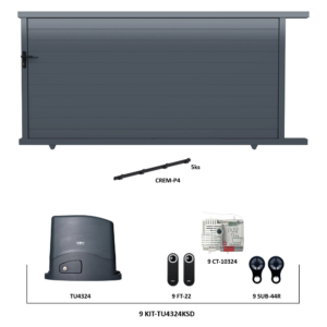 Posuvná hliníková brána 4000 x 1862 mm s pohonem TU4324KSD