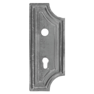 DOPRODEJ! Štítek s otvory na dveře-kovaný 280x112x3mm, rozteč 90mm, díra ø22 mm, pravý